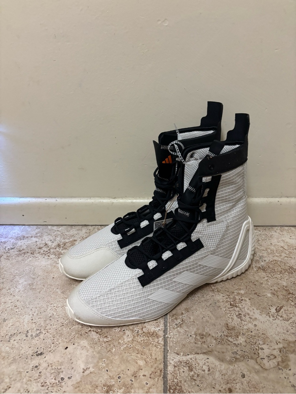 Adidas Speedex 23 Orbit Grey Pure Orange Boxing Shoes Men Size 9.5/12 JS4688